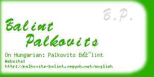 balint palkovits business card